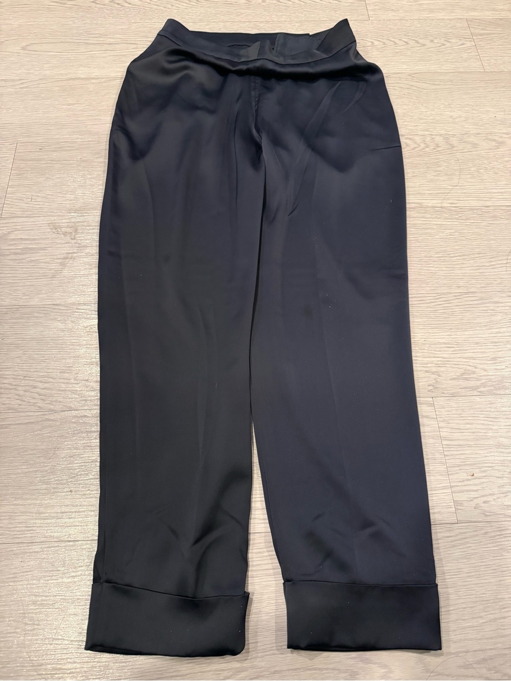 ATM Anthony Thomas Melillo Tailored Pleated Cuffed Satin Pants Size 6 - Picture 5 of 5